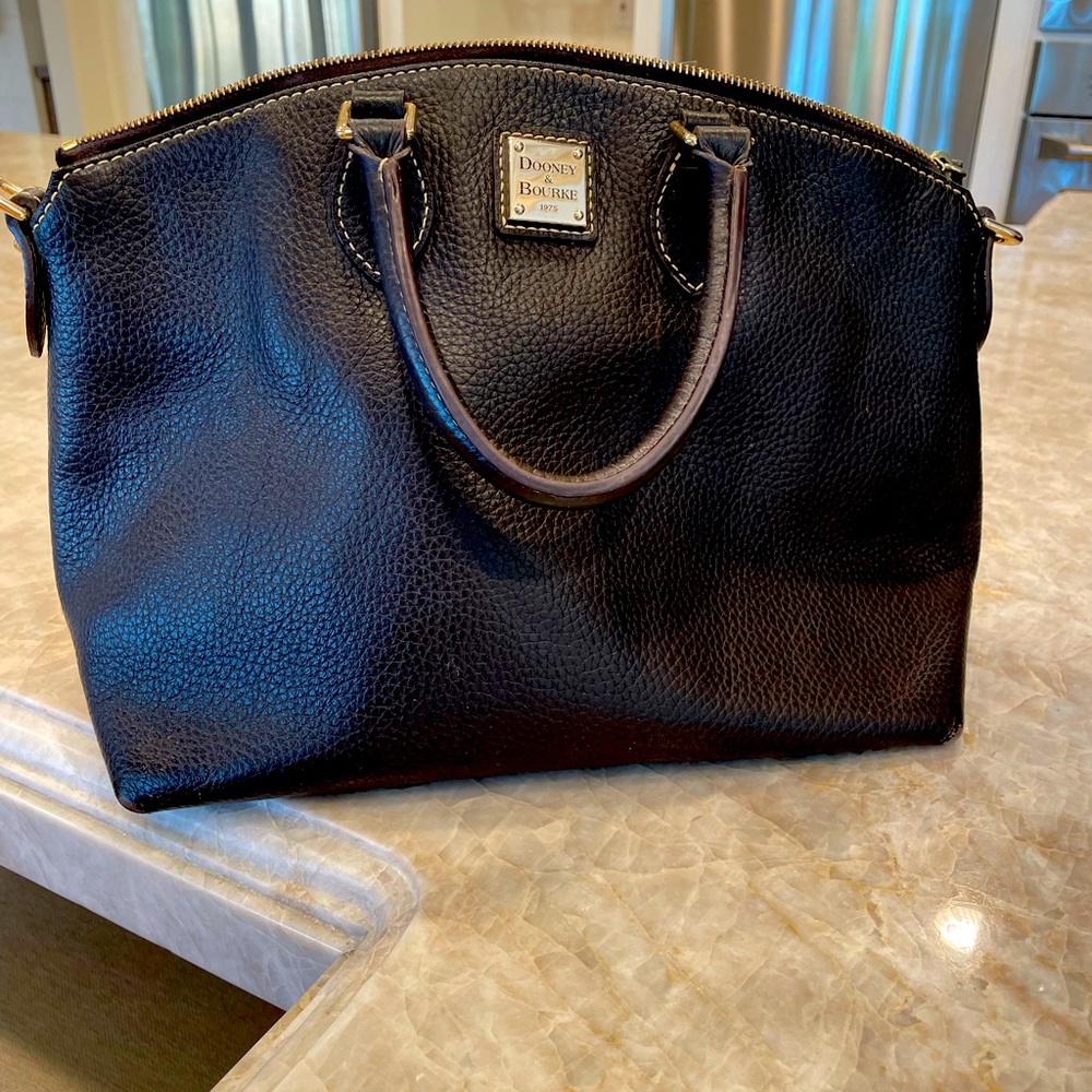 Dooney & Bourke Dillan Pebble Grain Brown Leather Satchel Bag